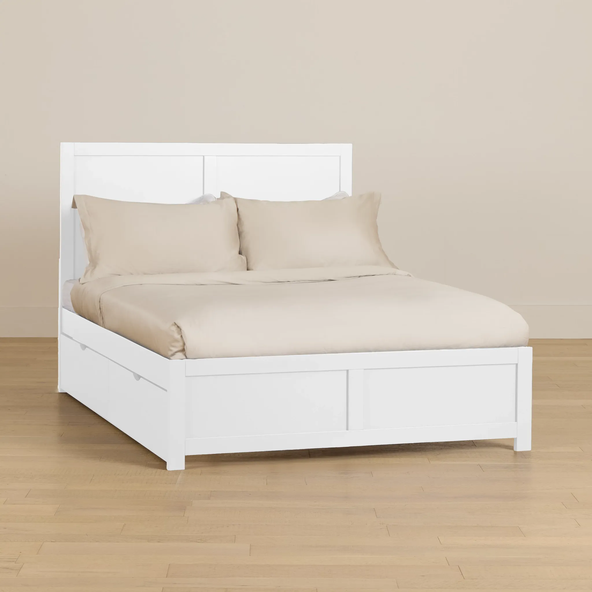 Charleston White Panel Bed With 2 Storage Drawers