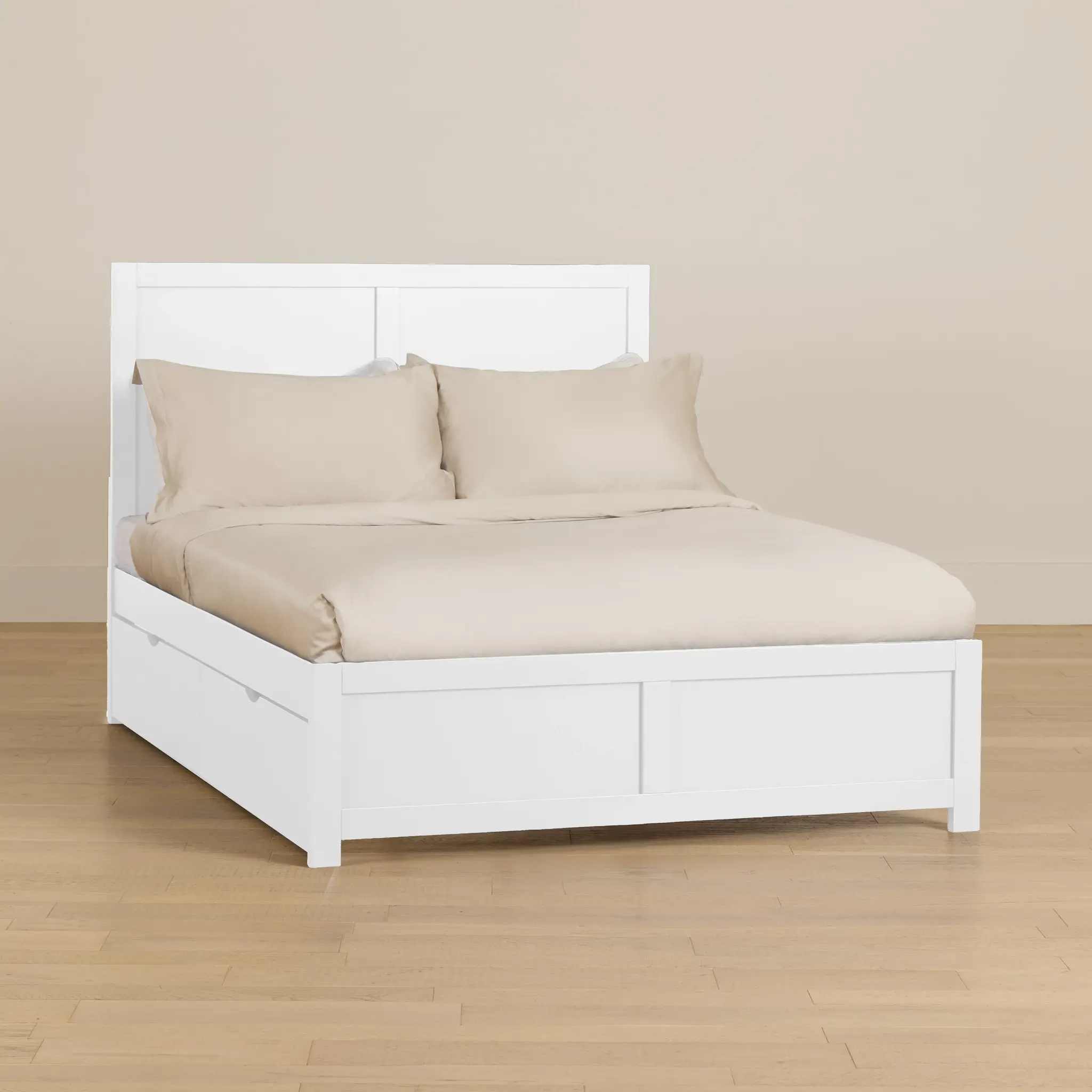 Charleston White Panel Bed With 2 Storage Drawers Charleston White Panel Bed With 2 Storage Drawers