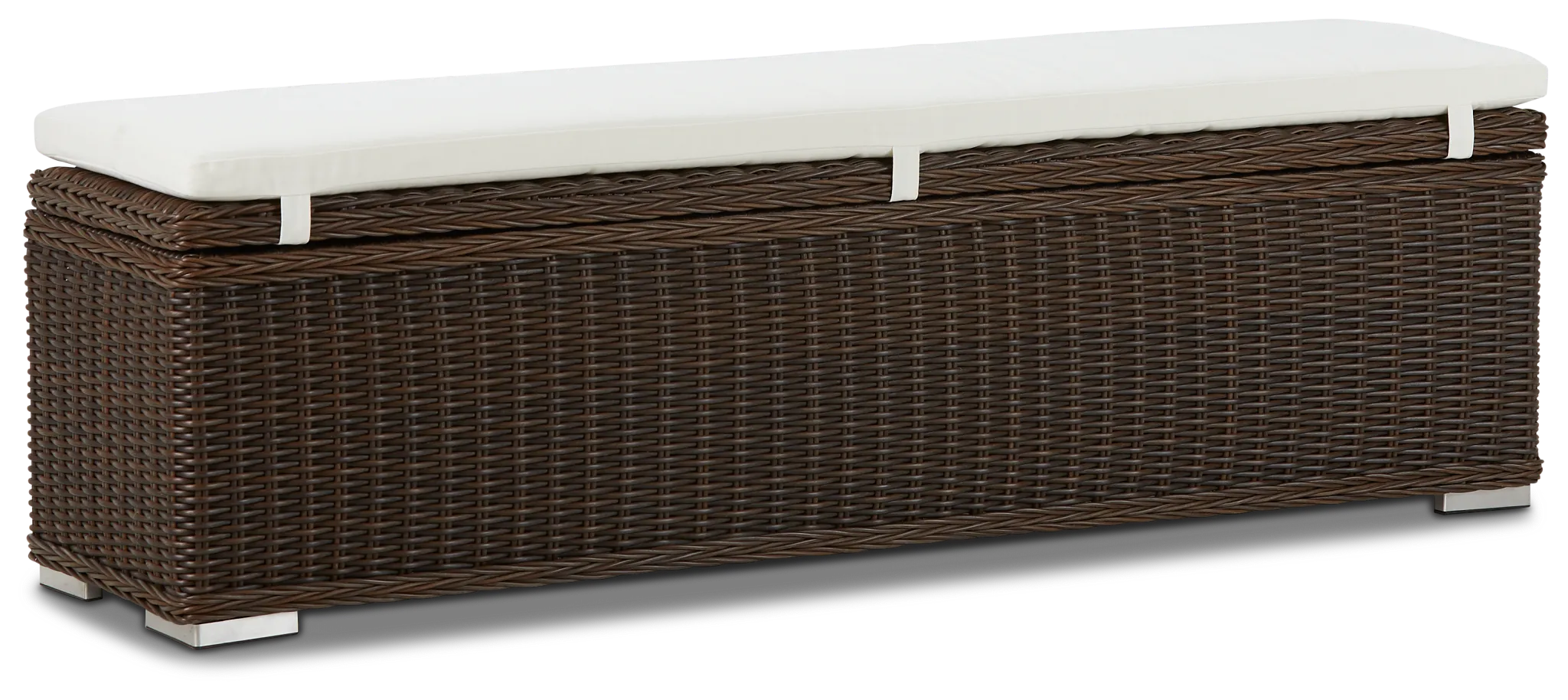 Southport White Woven Dining Bench