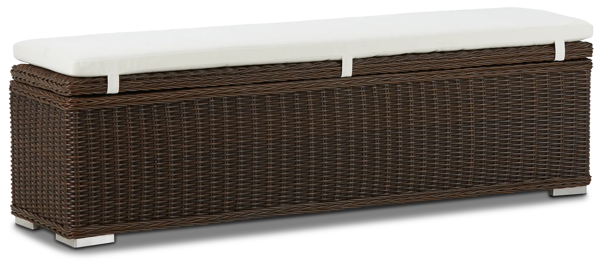 Southport White Woven Dining Bench Southport White Woven Dining Bench