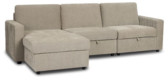 Addie Gray Fabric Left Chaise Storage Sectional