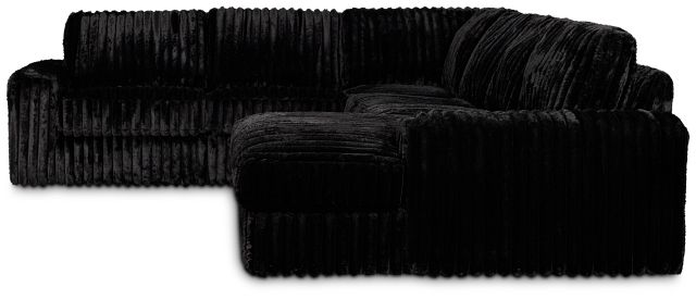 Teddy Black Fabric Medium Right Chaise Sectional