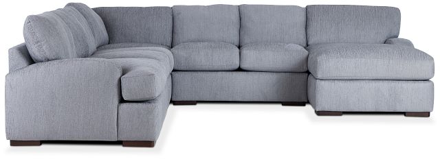Alpha Light Gray Fabric Large Right Chaise Sectional (2)