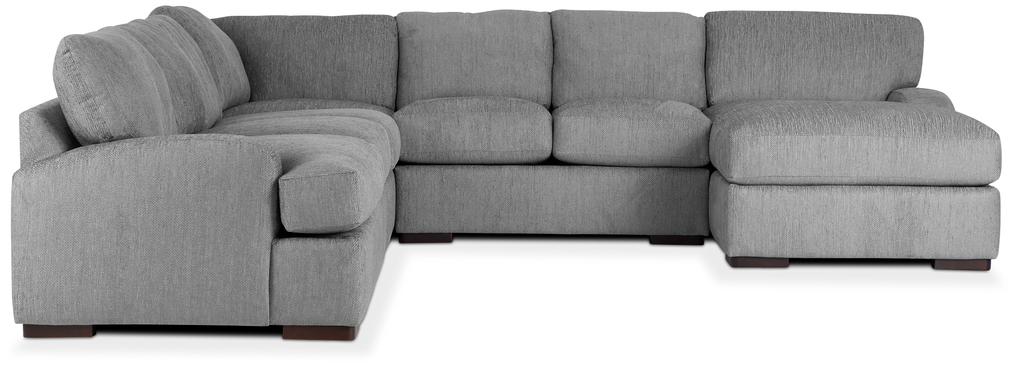 Alpha Light Gray Fabric Large Right Chaise Sectional