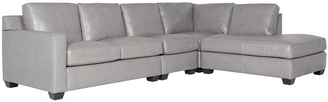 Carson Gray Leather Sectional