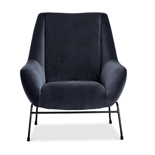 Xena Dark Gray Velvet Accent Chair (1)