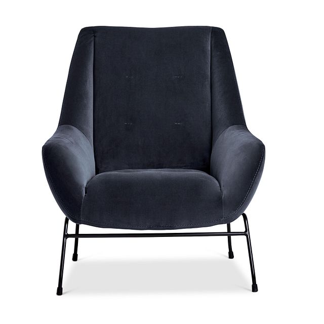 Xena Dark Gray Velvet Accent Chair