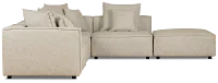 Tatum Beige Fabric 5pc Bumper Sectional