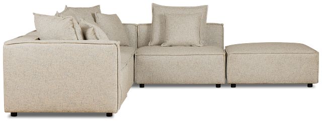 Tatum Beige Fabric 5pc Bumper Sectional