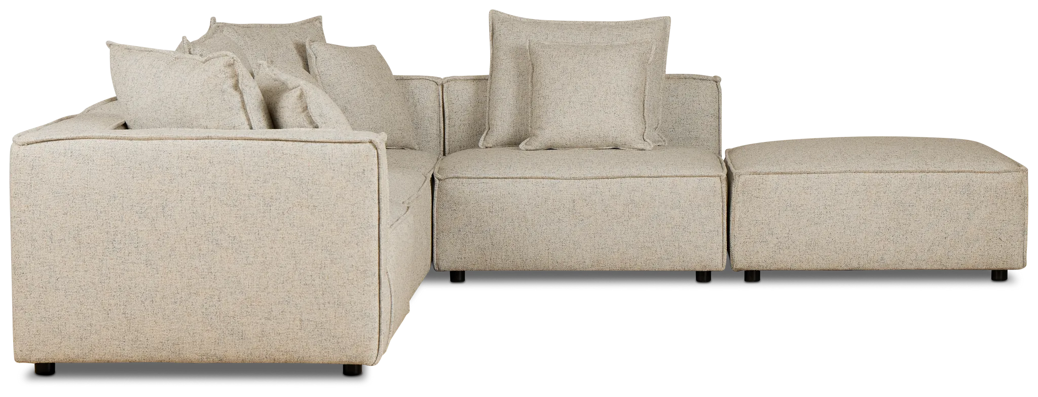 Tatum Beige Fabric 5pc Bumper Sectional