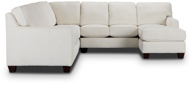 Andie White Fabric Large Right Chaise Sectional