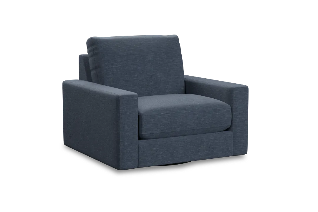 Edgewater Elevation Dark Blue Swivel Chair
