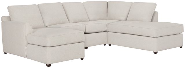 Asheville Light Taupe Fabric Small Right Bumper Sectional (0)