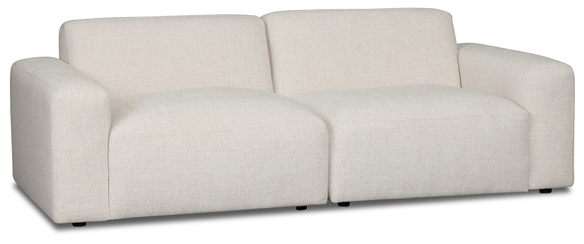 Baylor Light Beige Fabric 2-piece Modular Sofa