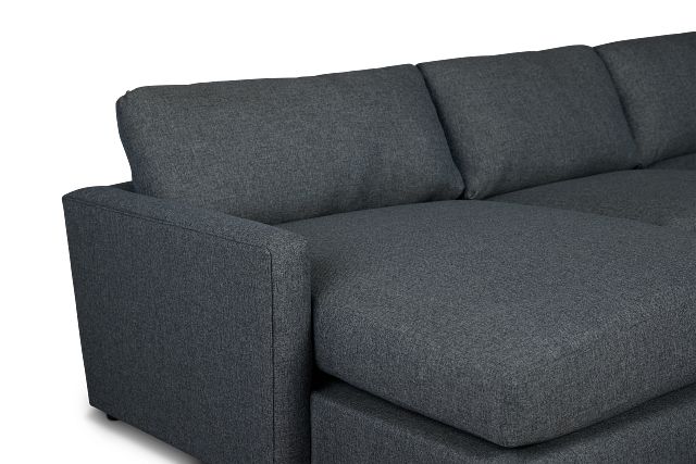 Noah Dark Gray Fabric Large Left Chaise Sectional
