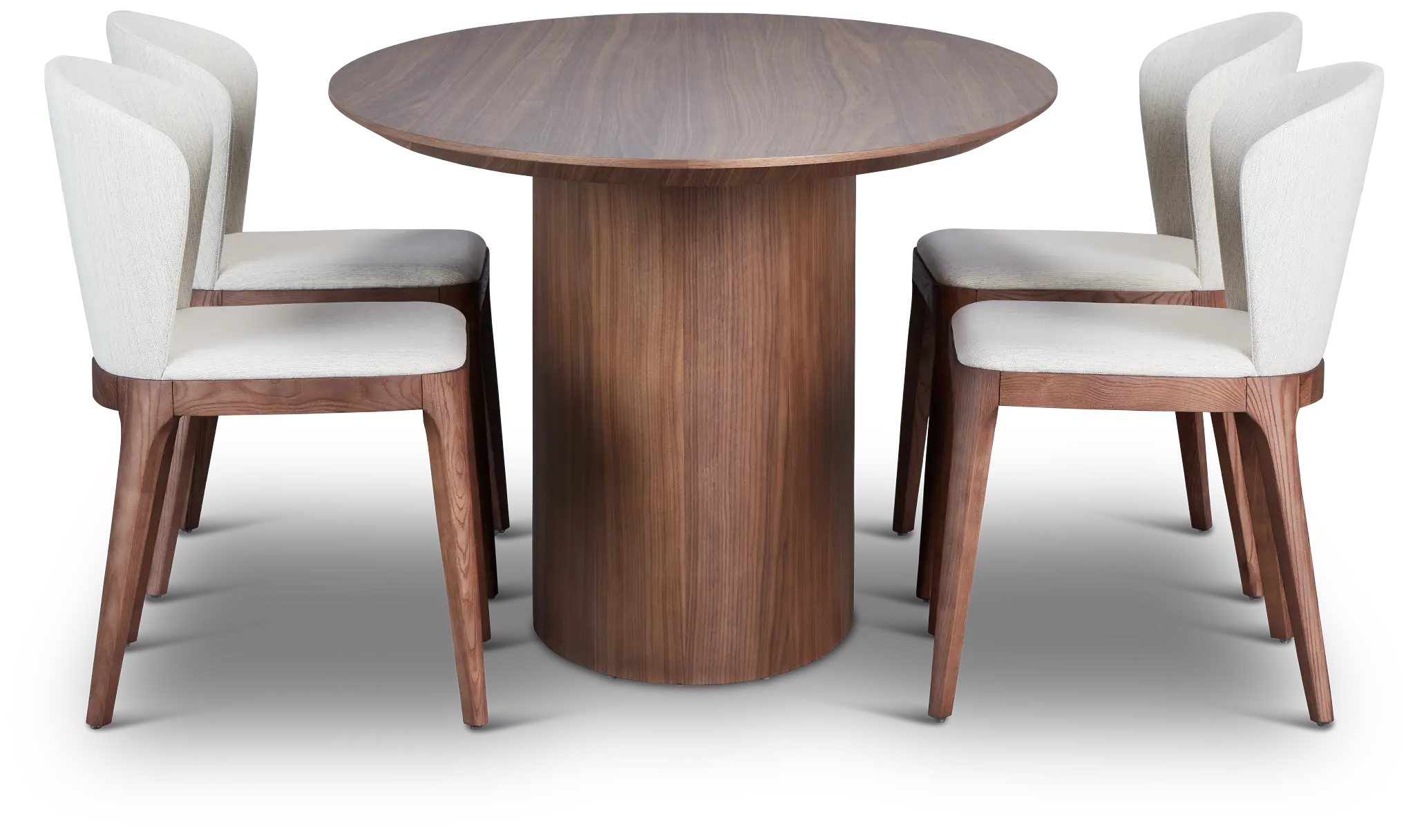 Nomad Mid Tone 78" Oval Table & 4 Light Beige Chairs W/ Mid-tone Legs Nomad Mid Tone 78" Oval Table & 4 Light Beige Chairs W/ Mid-tone Legs