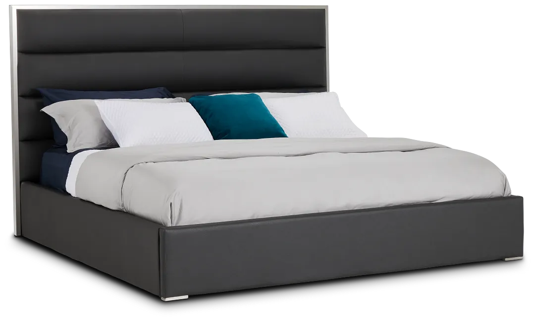 Cortina Gray Uph Platform Bed