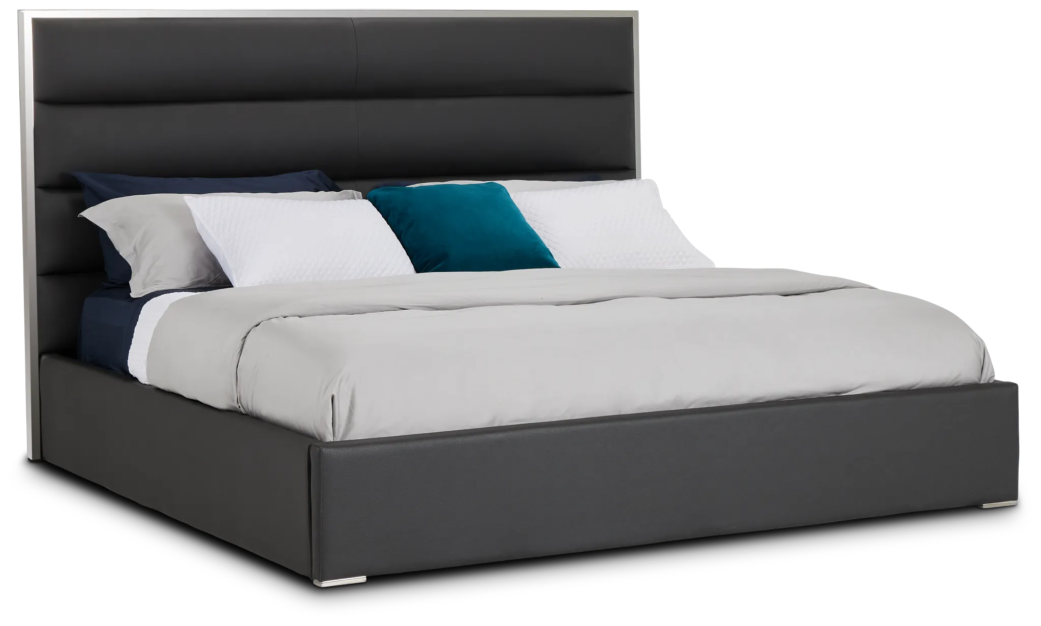 Cortina Gray Uph Platform Bed