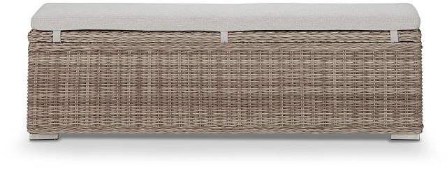 Raleigh Gray Woven Dining Bench
