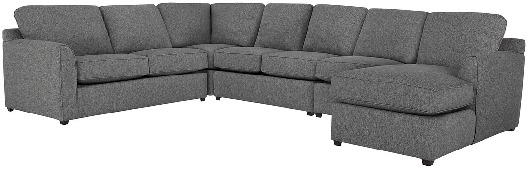 Asheville Gray Fabric Large Right Chaise Sectional Asheville Gray Fabric Large Right Chaise Sectional
