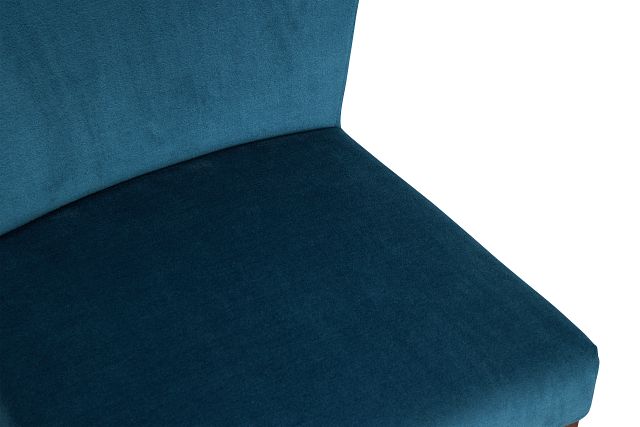 Bentley Dark Blue Velvet 24" Upholstered Barstool