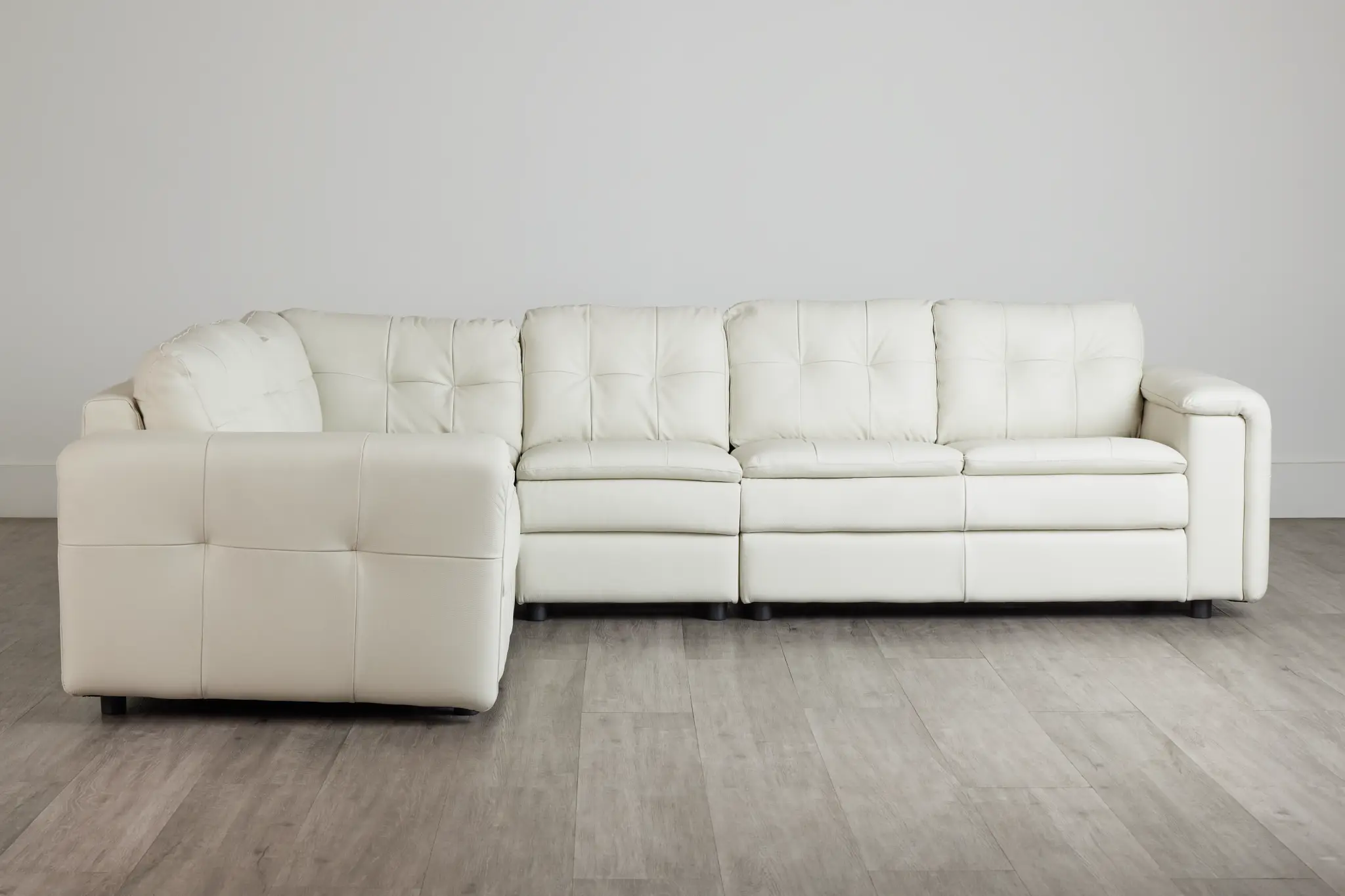Rowan Light Beige Leather Medium Two-arm Sectional Rowan Light Beige Leather Medium Two-arm Sectional
