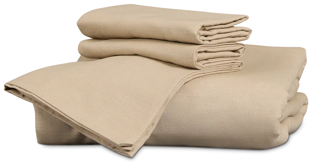 Rest & Renew Linen Blend Dark Beige Duvet Set Rest & Renew Linen Blend Dark Beige Duvet Set