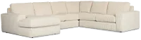 Charlie Ivory Fabric Medium Left Chaise Sectional