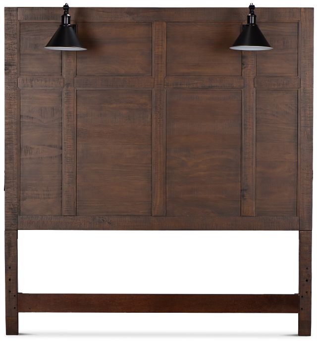 Heron Cove Mid Tone Panel Headboard With Lights