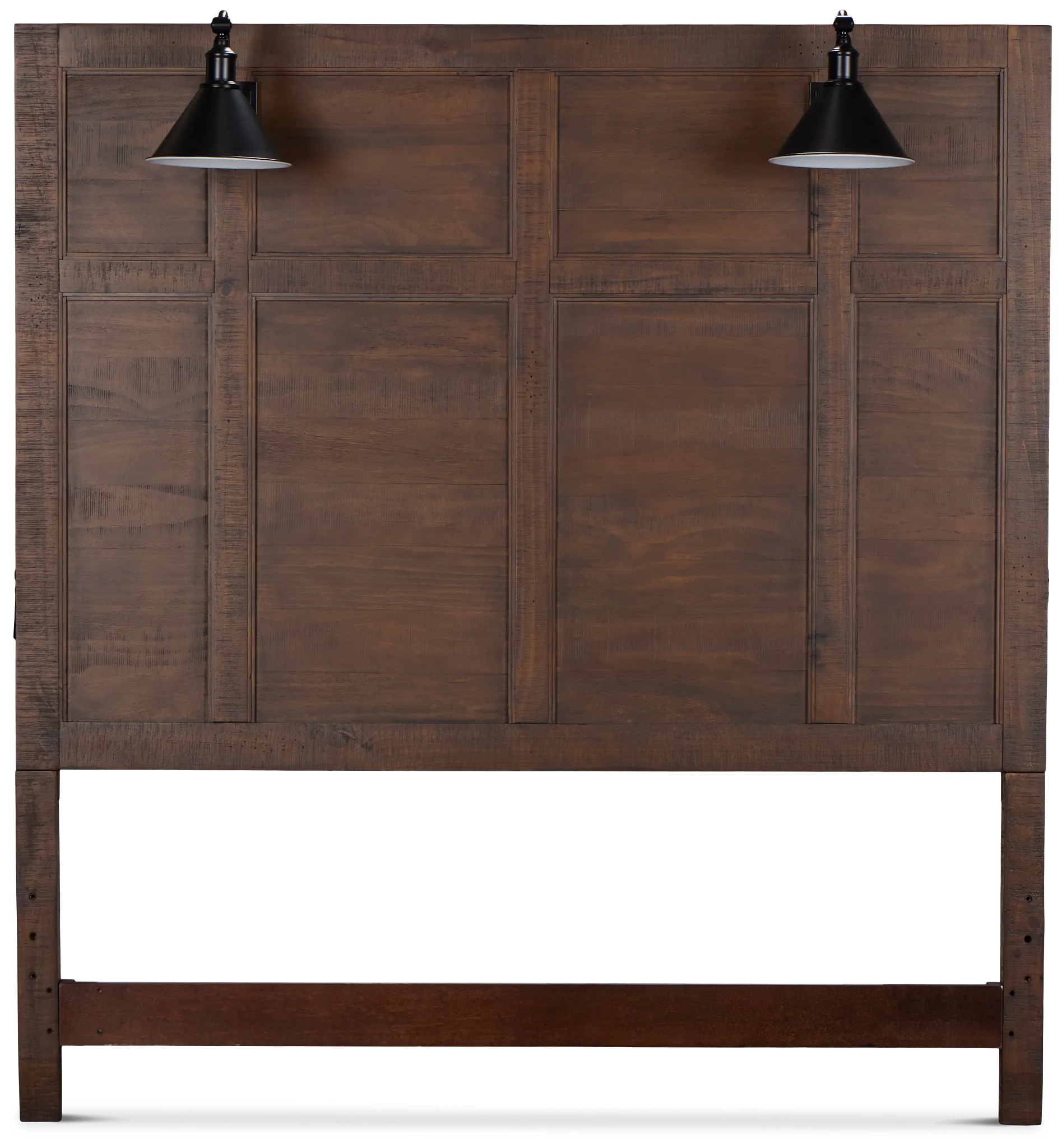 Heron Cove Mid Tone Panel Headboard With Lights