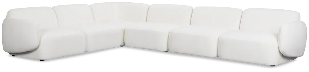 Halsey White Fabric Medium Two-arm Sectional