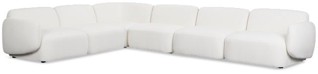 Halsey White Fabric Medium Two-arm Sectional