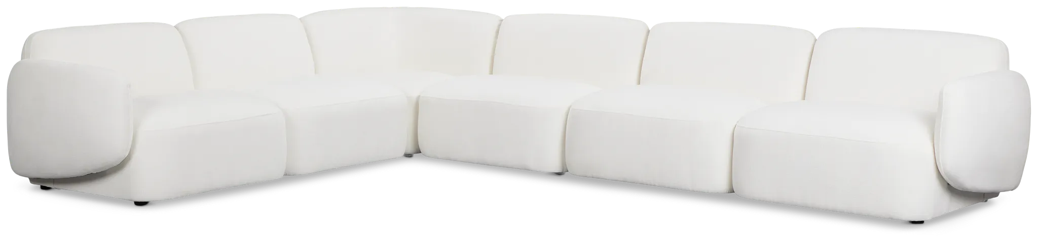 Halsey White Fabric Medium Two-arm Sectional