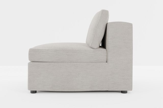 Destin Maguire Pewter Fabric Armless Chair