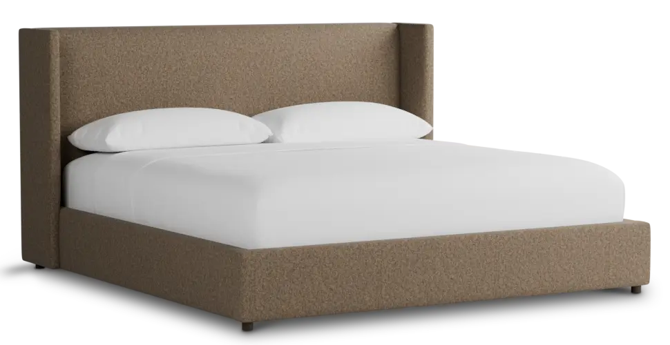 Captiva Merino Brown 48" Upholstered Shelter Bed Captiva Merino Brown 48" Upholstered Shelter Bed