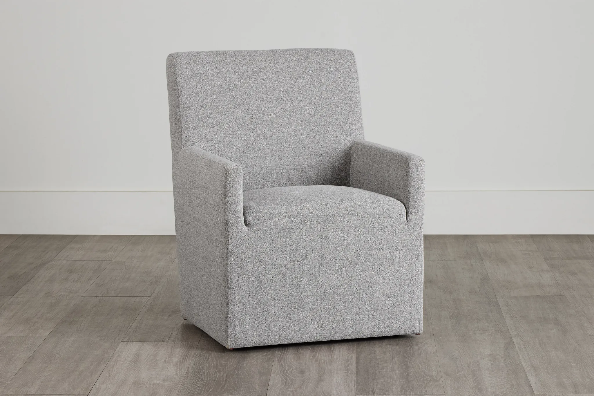 Auburn Light Gray Castored Skirted Arm Chair