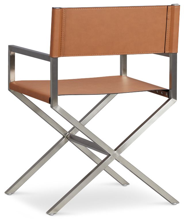 Haven Brown Chrome Upholstered Arm Chair