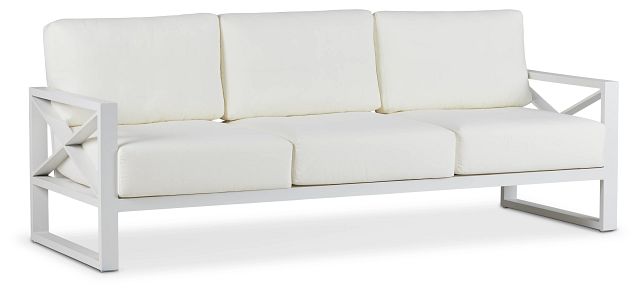 Linear White Aluminum Sofa