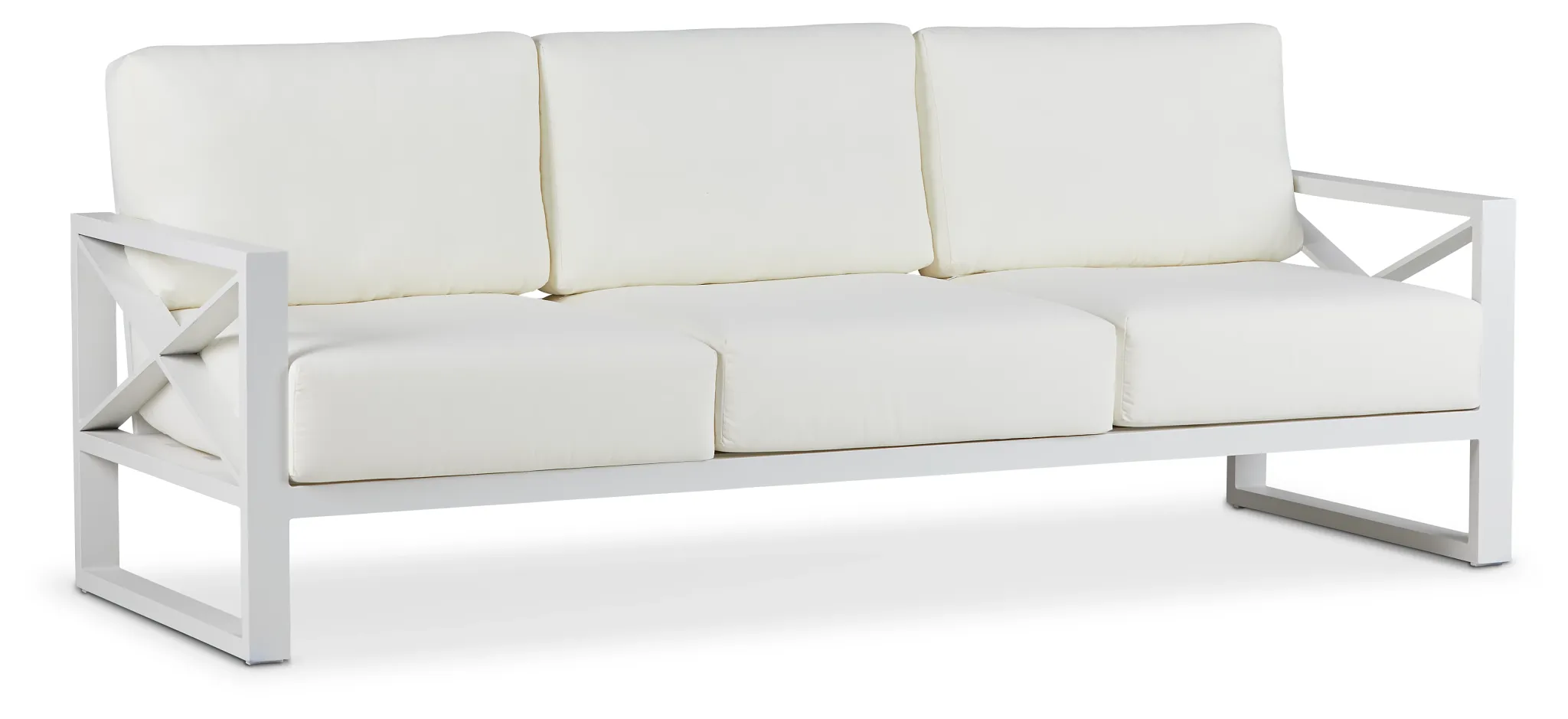 Linear White Aluminum Sofa