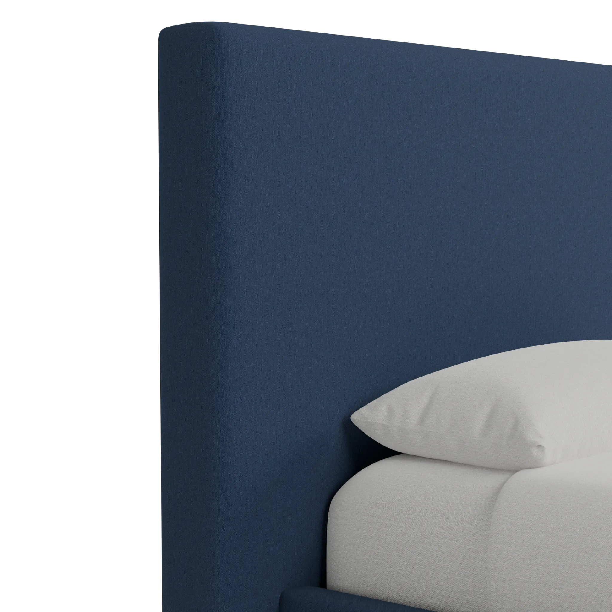 Grayton Revenue Dark Blue 54" Upholstered Platform Bed