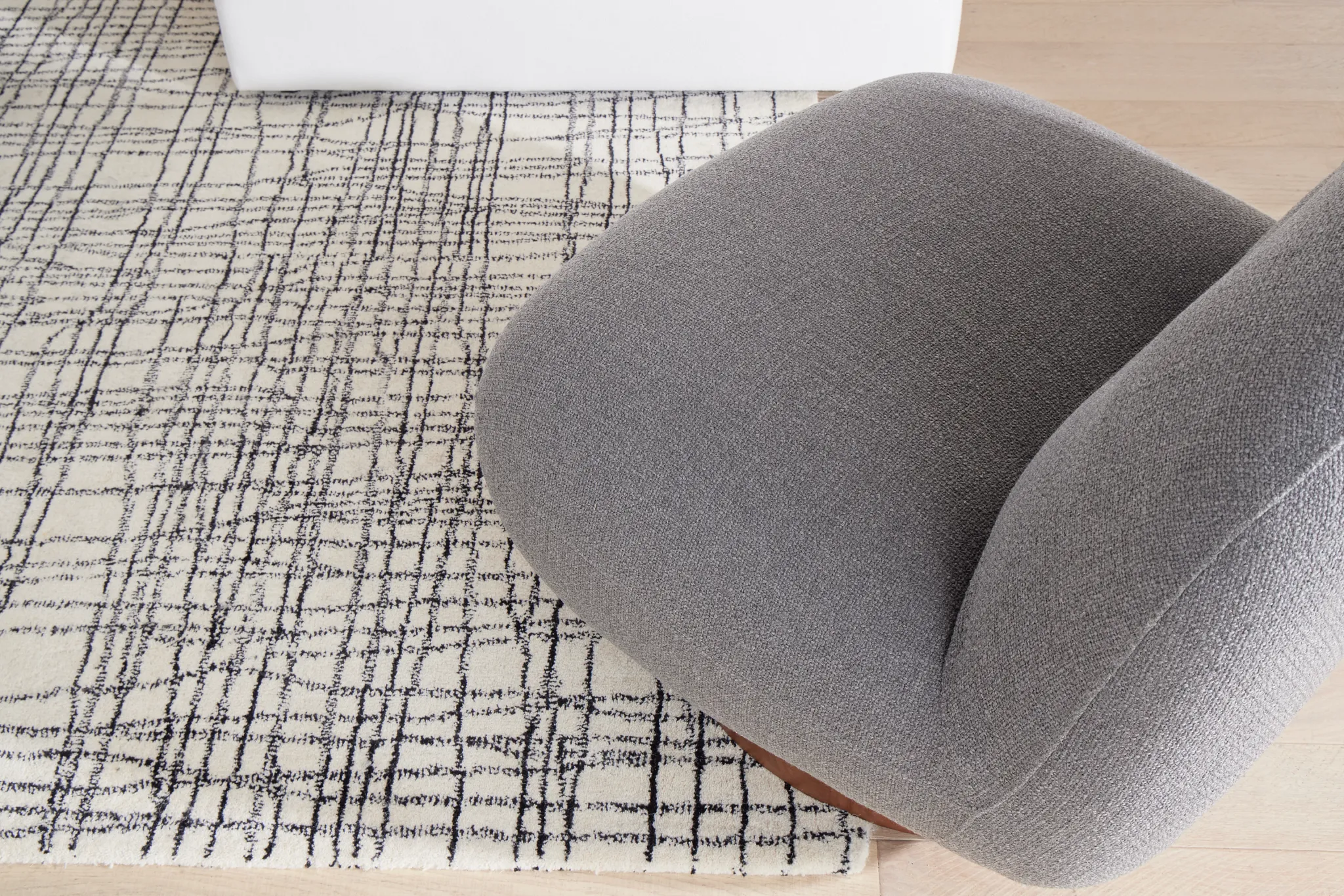 Aaliyah Dark Gray Fabric Swivel Accent Chair