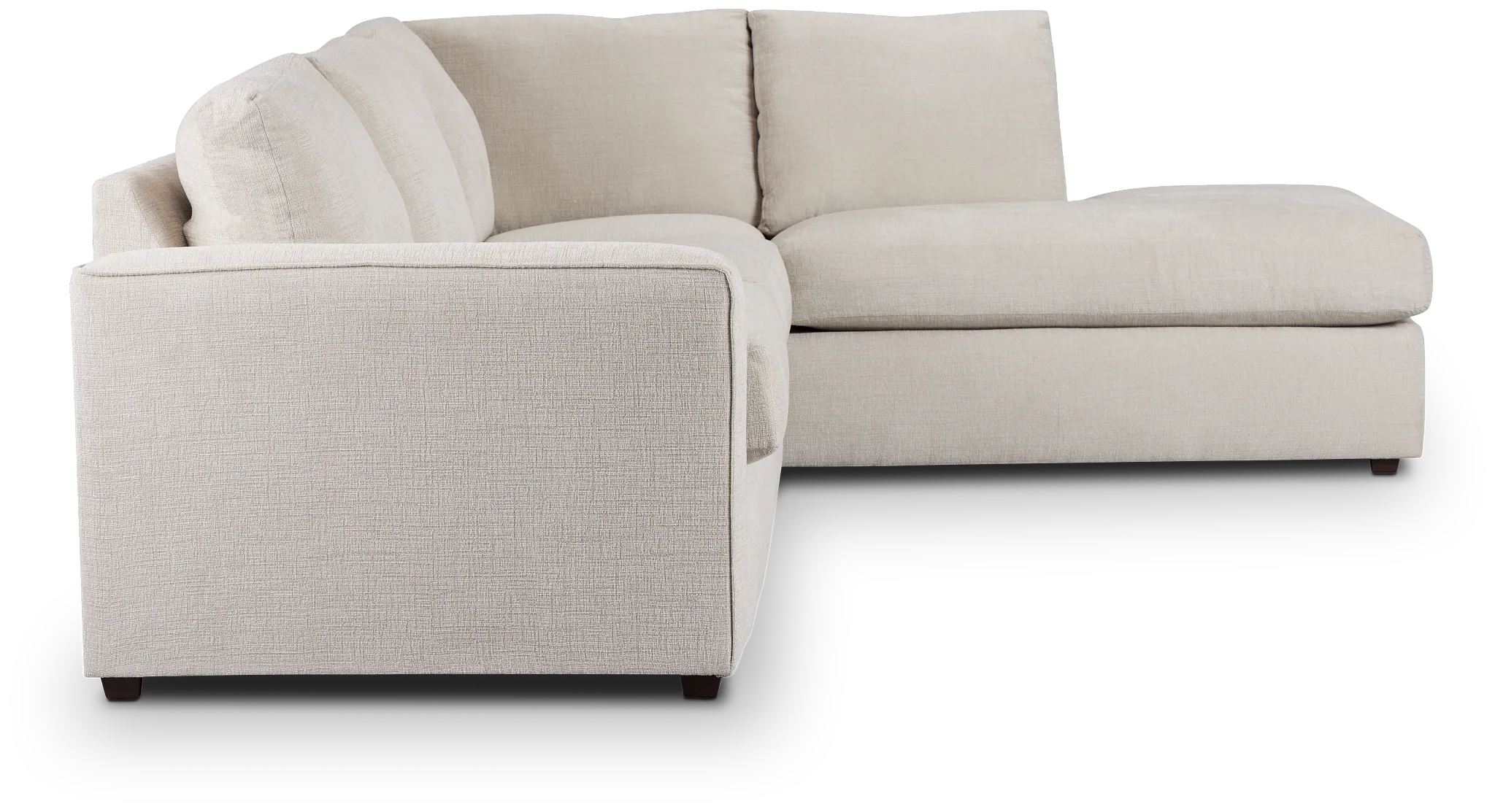 Maxie Light Beige Micro Small Right Bumper Sectional
