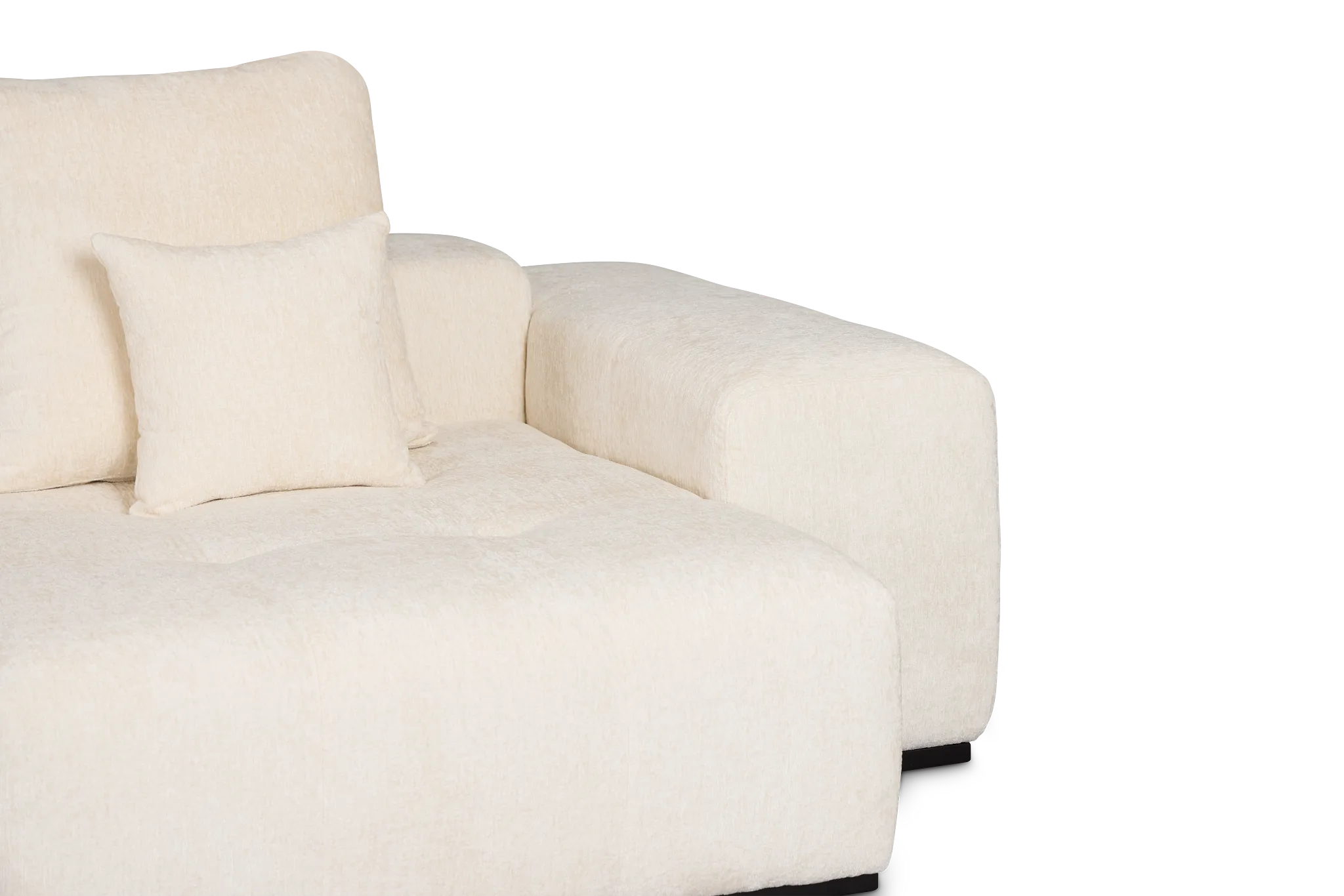 Skylar White Fabric Right Chaise Sectional