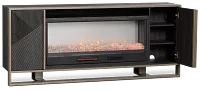 Stanley Dark Gray 72" Tv Stand With Fireplace Insert