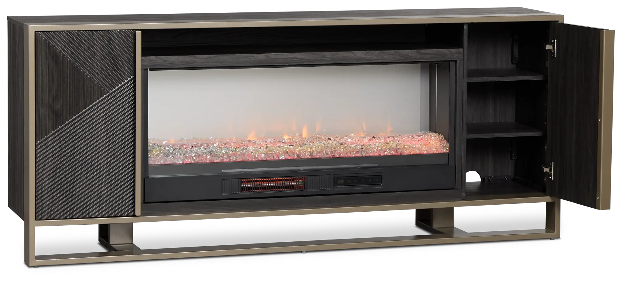 Stanley Dark Gray 72" Tv Stand With Fireplace Insert Stanley Dark Gray 72" Tv Stand With Fireplace Insert