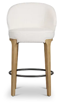 Libby Whitefabric 24" Upholstered Barstool
