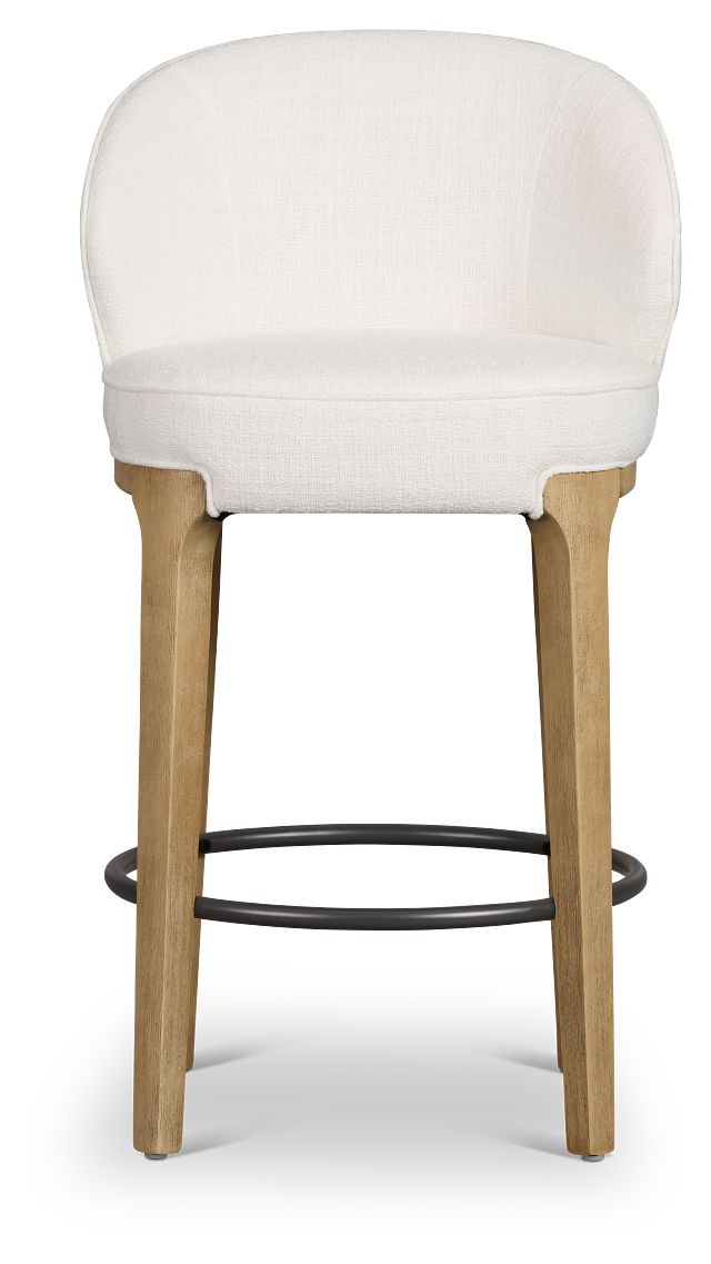 Libby Whitefabric 24" Upholstered Barstool