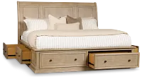 Galveston Light Tone Sleigh Storage Bed