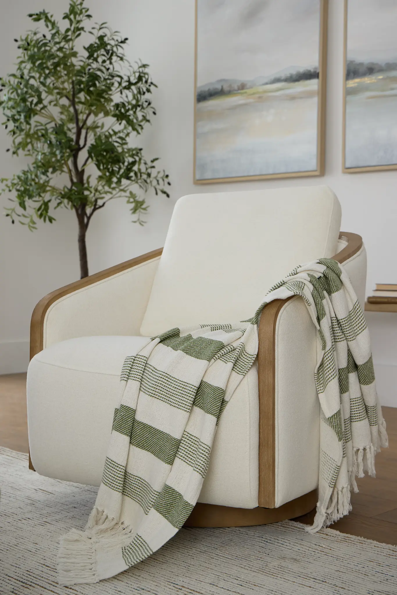 Campbell White Fabric Swivel Accent Chair Campbell White Fabric Swivel Accent Chair