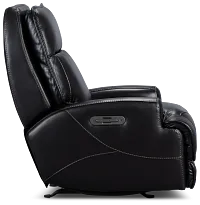 Casey Black Lthr/vinyl Power Rocker Recliner
